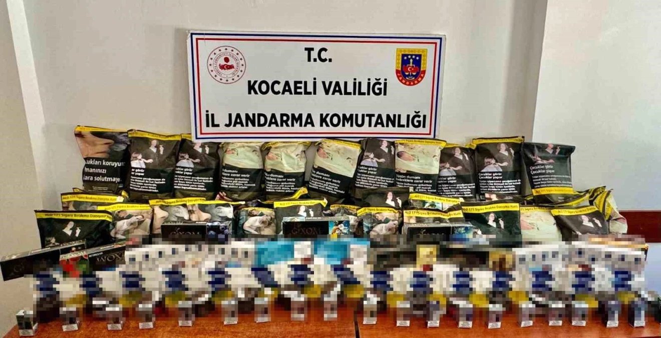 Kocaeli’de yapılan operasyonda kaçak eşyalar ele geçirildi