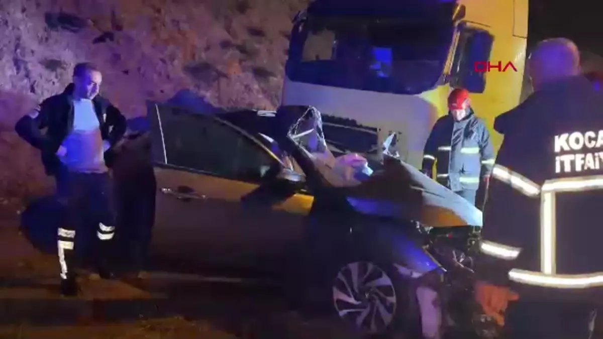 Kocaeli’de TIR’ın otomobile çarpması sonucu bir kişi hayatını kaybetti