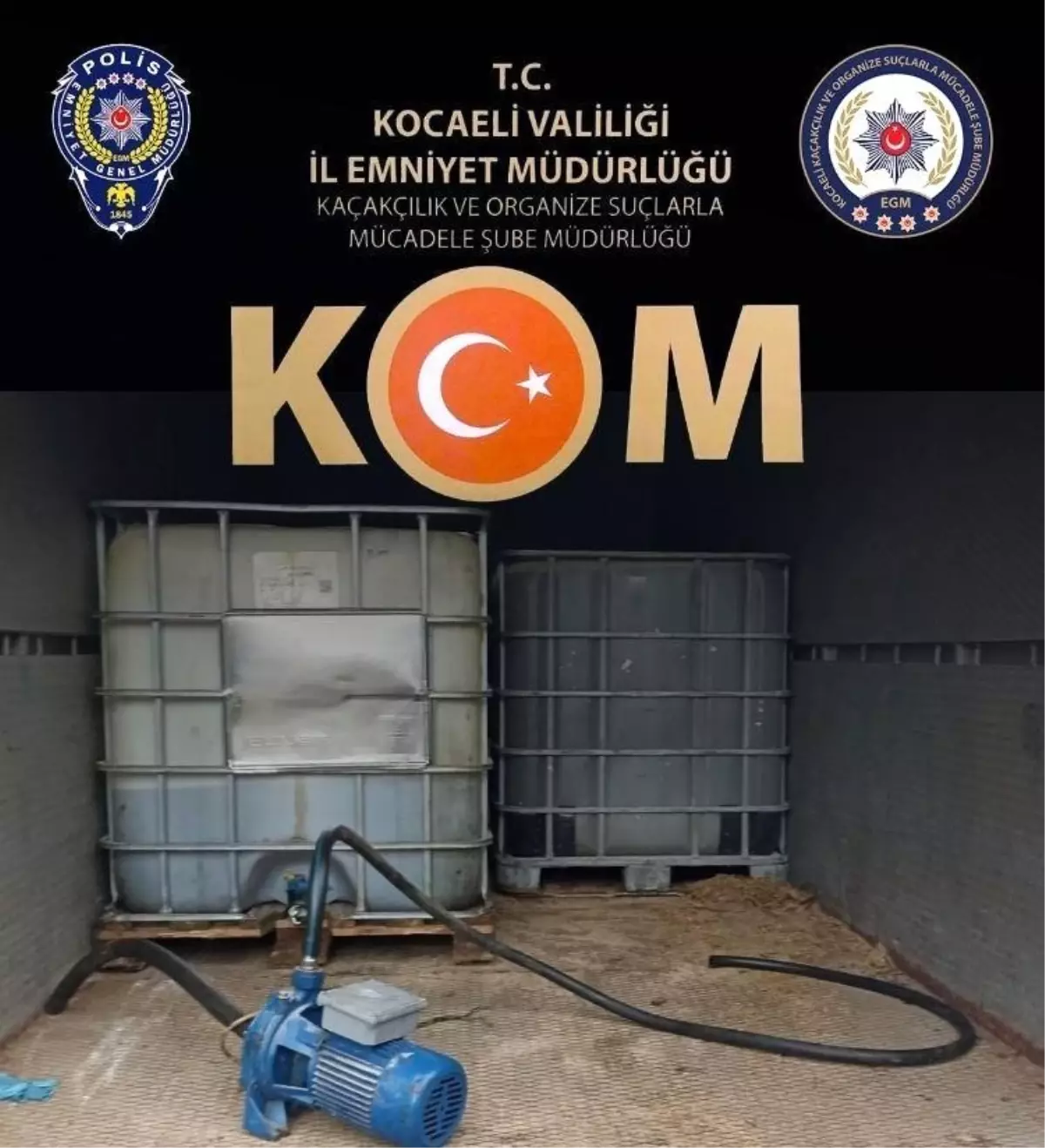 Kocaeli’de 6 Bin Litre Kaçak Akaryakıt Ele Geçirildi