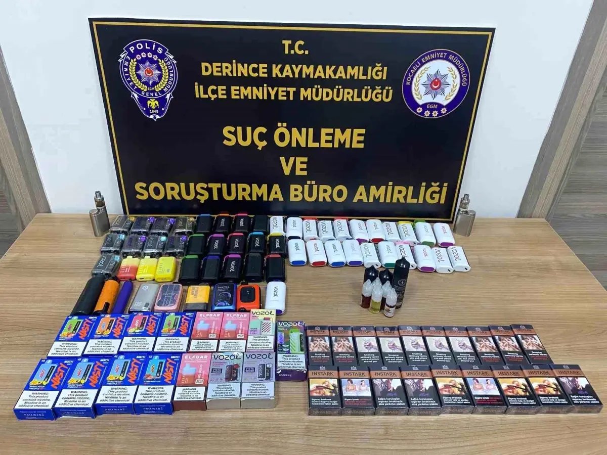 Kocaeli’de Kapalı Pazarda Gümrük Kaçağı Ürünlere Baskın