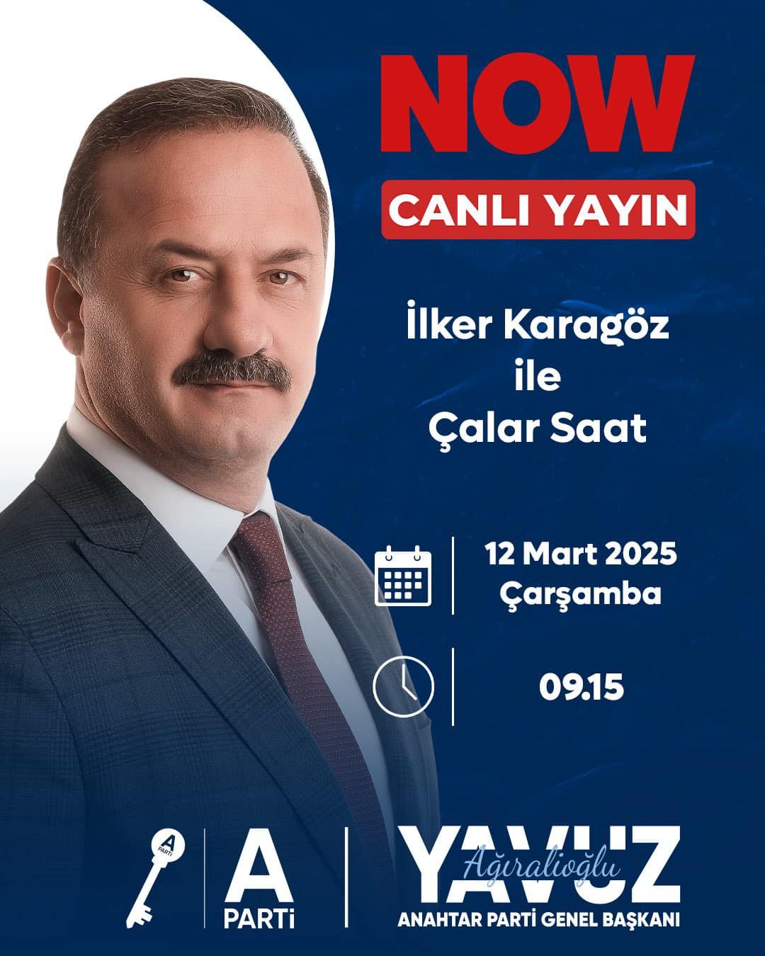 Yavuz Ağıralioğlu 12 Mart’ta NOW TV’de!