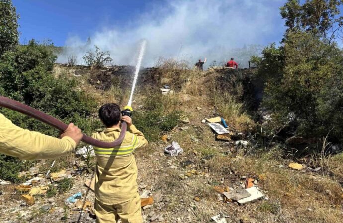 İzmit’te Ağaçlık Alanda Yangın Çıktı