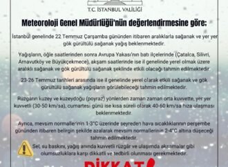 İstanbul’da Sağanak Yağış ve Kuvvetli Rüzgar Uyarısı