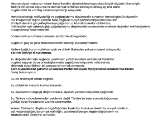 Gelecek Partisi Resmen Feshedildi