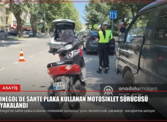 İnegöl’de Sahte Plaka Kullanan Motosiklet Sürücüsü Yakalandı