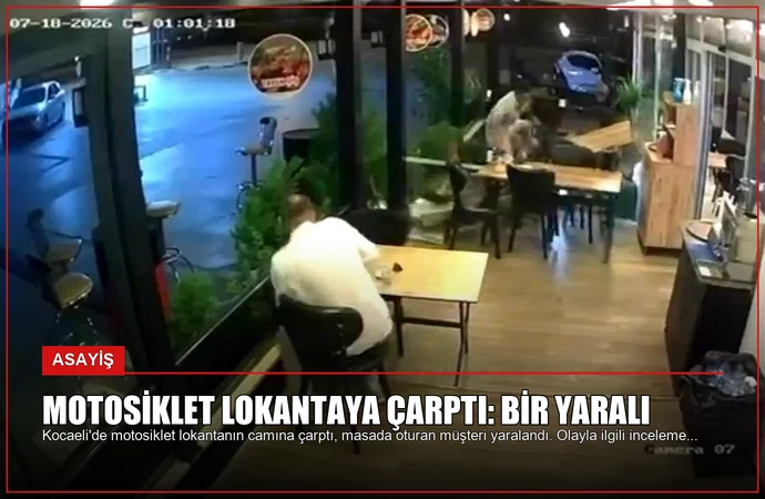 Motosiklet Lokantaya Çarptı: Bir Yaralı