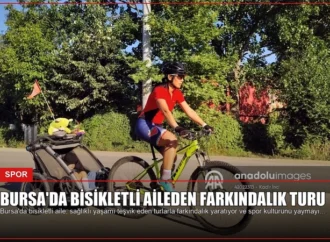 Bursa’da Bisikletli Aileden Farkındalık Turu