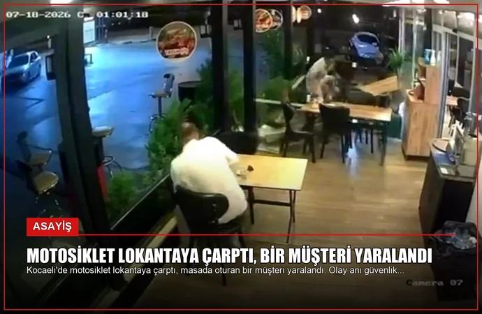 Motosiklet Lokantaya Çarptı, Bir Müşteri Yaralandı