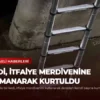Kedi, İtfaiye Merdivenine Tırmanarak Kurtuldu