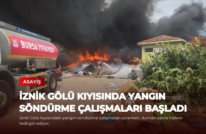 İznik Gölü Kıyısında Yangın Söndürme Çalışmaları Başladı