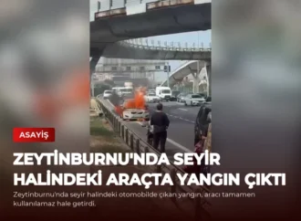 Zeytinburnu’nda Seyir Halindeki Araçta Yangın Çıktı