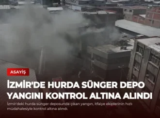 İzmir’de Hurda Sünger Depo Yangını Kontrol Altına Alındı