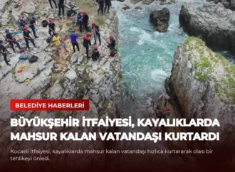 Büyükşehir İtfaiyesi, kayalıklarda mahsur kalan vatandaşı kurtardı