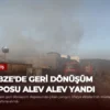 Gebze’de Geri Dönüşüm Deposu Alev Alev Yandı