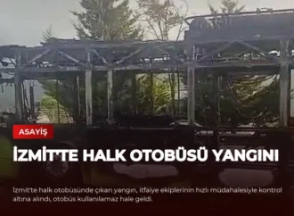 İzmit’te Halk Otobüsü Yangını