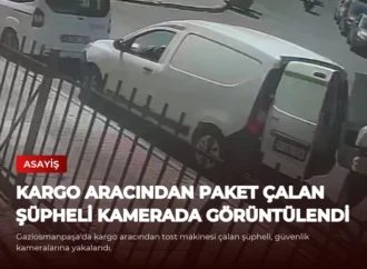 Kargo Aracından Paket Çalan Şüpheli Kamerada Görüntülendi