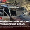 Burhaniye’de Otomobil Yangını Zeytin Bahçesine Sıçradı