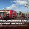 İstanbul Bakırköy’de Hastane Bahçesinde Yangın Çıktı