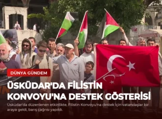 Üsküdar’da Filistin Konvoyu’na Destek Gösterisi